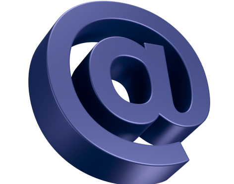 3D dark blue at symbol icon